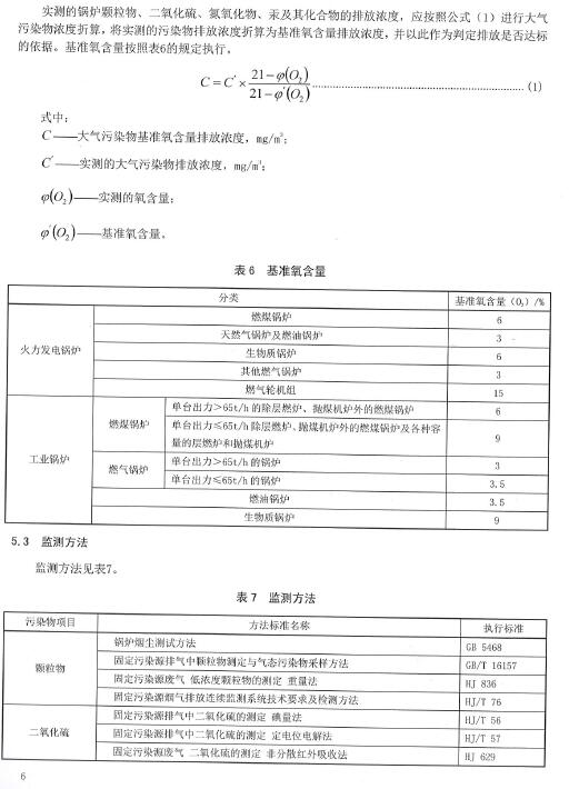 鍋爐大氣污染物排放標準